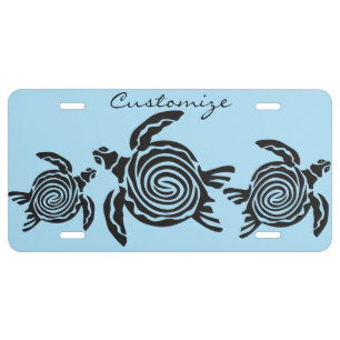 Tribal Style Turtle Thunder_Cove License Plate