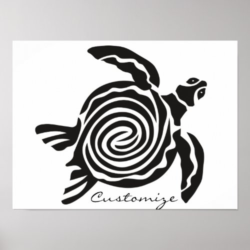 Tribal Style Turtle Thunder_Cove Poster