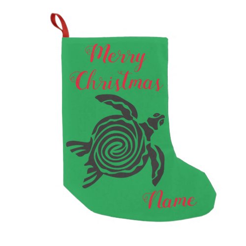 Tribal Style Turtle Thunder_Cove Small Christmas Stocking