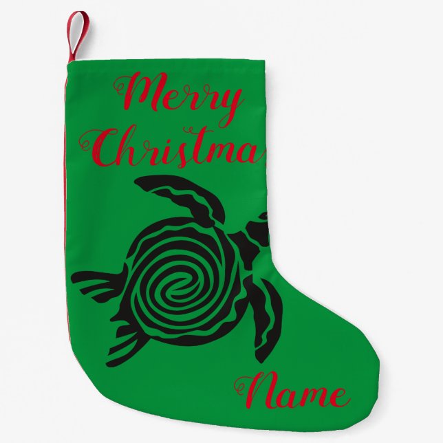 Tribal Style Turtle Thunder_Cove Small Christmas Stocking (Front)