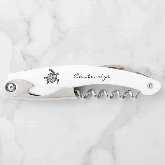 Tribal Style Turtle Thunder_Cove Waiter's Corkscrew (Front)