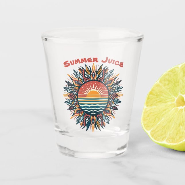 Tribal Summer Sun Shot Glass (Front)