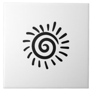 Tribal Sun Ceramic Tile