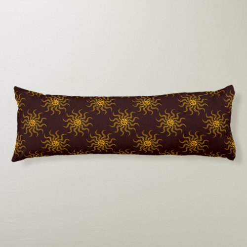 Tribal Sun Face Pattern Body Pillow