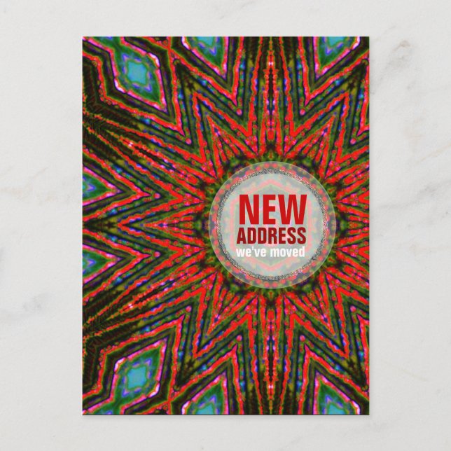 Tribal Sun Moving House New Address Postcard (Front)