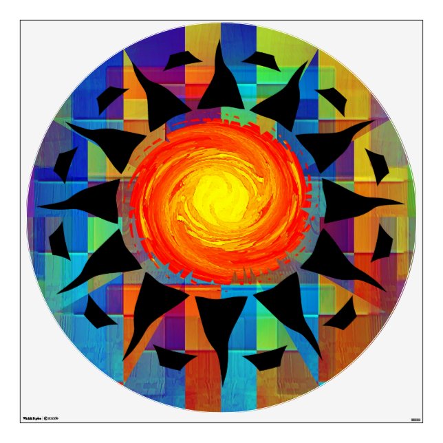 Tribal Sun Rays and Rainbows Wall Sticker (Front)