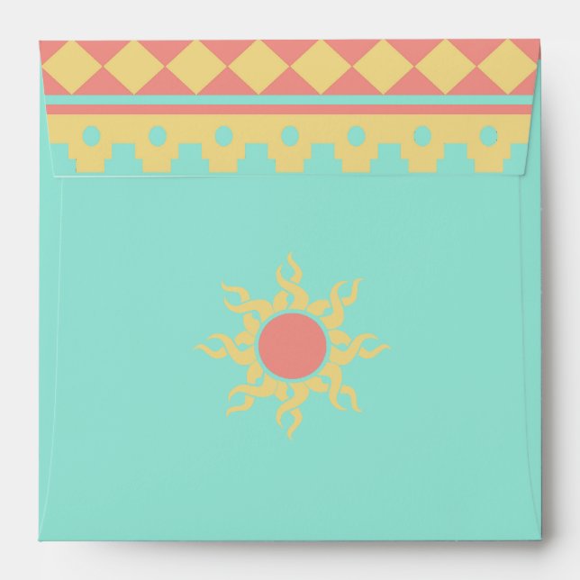 Tribal Sun Southwestern Wedding Envelope (Back (Top Flap))