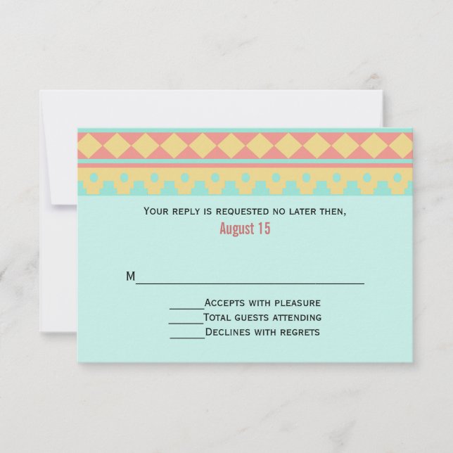 Tribal Sun Southwestern Wedding RSVP Card (Front)