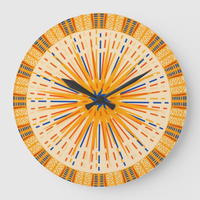 Tribal Sun Wall Clock (Front)