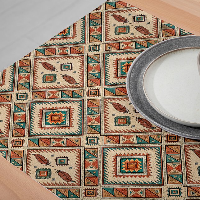 Tribal Table Runner with Bold Geometric Patterns (Tribal Table Runner with Bold Geometric Patterns)
