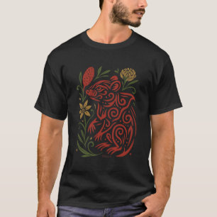 Tribal Tasmanian Devil with Native Flora T-Shirt