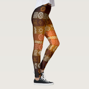Tribal Tatoo Boho Geometric Pattern Leggings