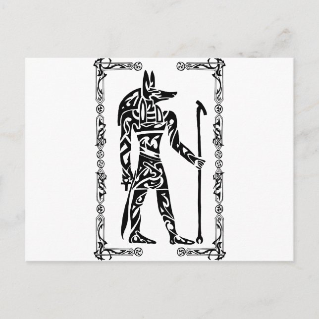 Tribal Tattoo Anubis Postcard (Front)