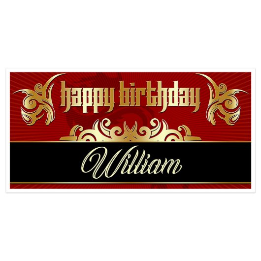 Tribal Tattoo Birthday Custom Banner Backdrop (Front)
