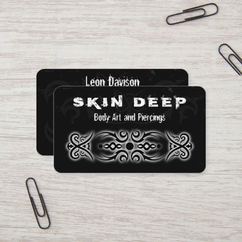 Tribal Tattoo Black and White Business Cards