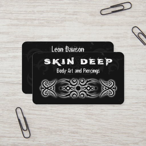 Customizable Tribal Tattoo Black and White Business Cards