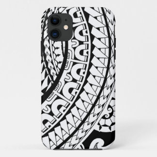 Tribal tattoo design in Marquesan patterns iPhone 11 Case