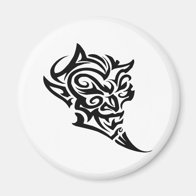 Tribal Tattoo Devil Face Satan Magnet (Front)