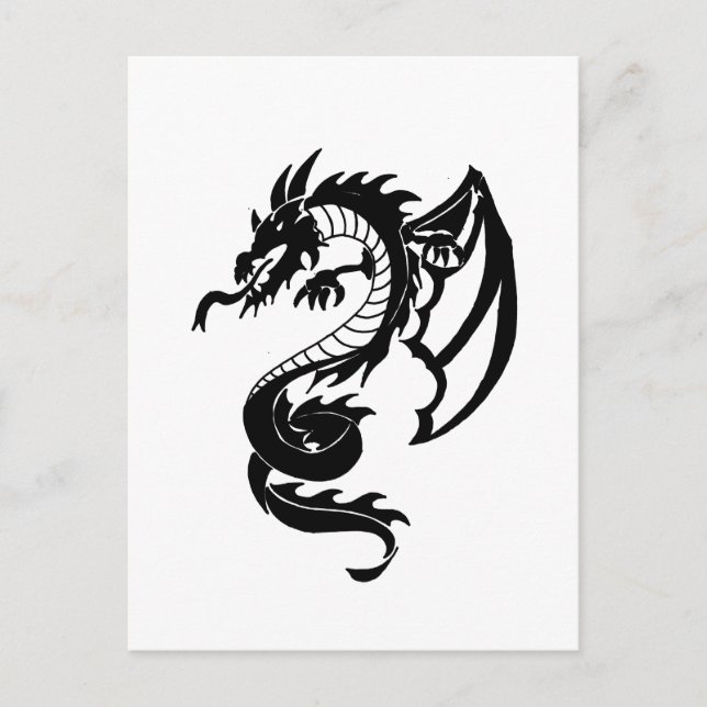 Tribal Tattoo Dragon Postcard (Front)