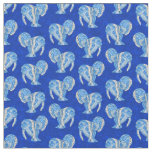 Tribal Tattoo Manatees Ocean Blue Fabric