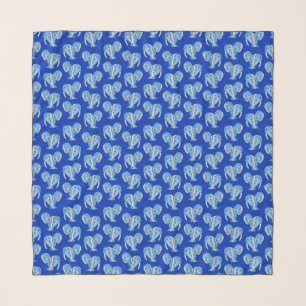 Tribal Tattoo Manatees Ocean Blue Scarf