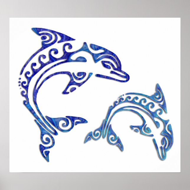 Tribal Tattoo Porpoise Duo Poster (Front)