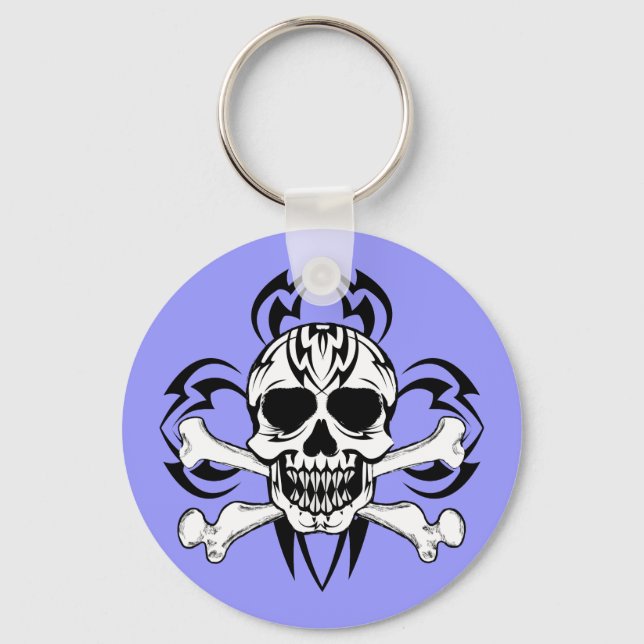 Tribal Tattoo Skull Keychain (Front)