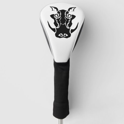 Tribal Tattoo Style Boar Head Golf Head Cover