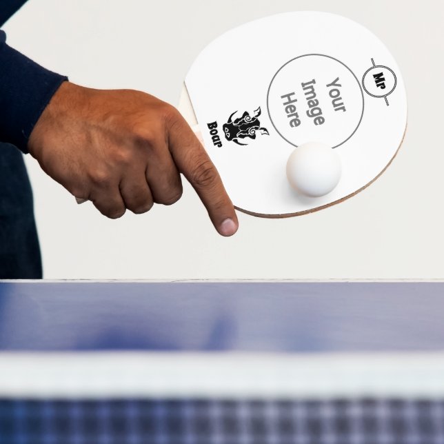 Tribal Tattoo Style Boar Head Ping Pong Paddle (Insitu)
