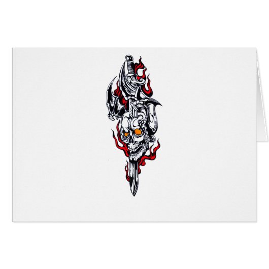 Tribal tattoo with skull cards (Front Horizontal)