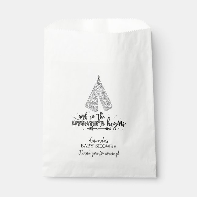 Tribal Teepee Baby Shower Favor Bags (Front)
