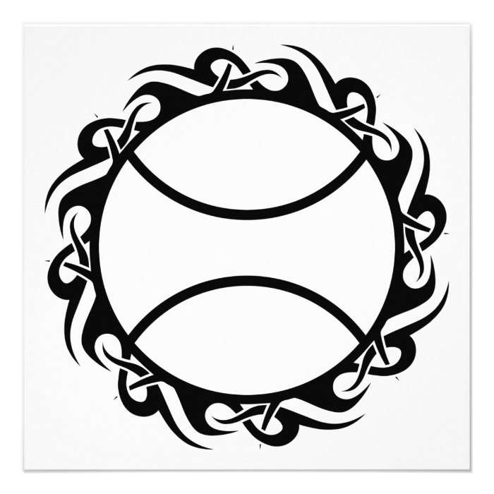 tribal tennis ball personalized announcement