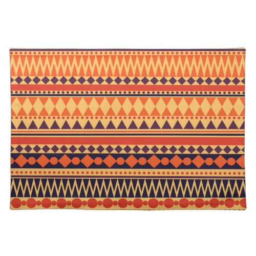 Tribal texture vintage stripes pattern cloth placemat