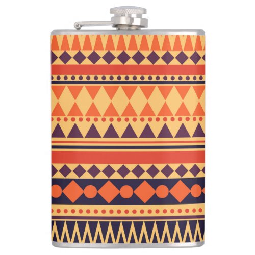 Tribal texture vintage stripes pattern flask