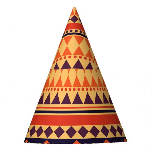 Tribal texture vintage stripes pattern party hat