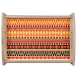 Tribal texture: vintage stripes pattern. serving tray