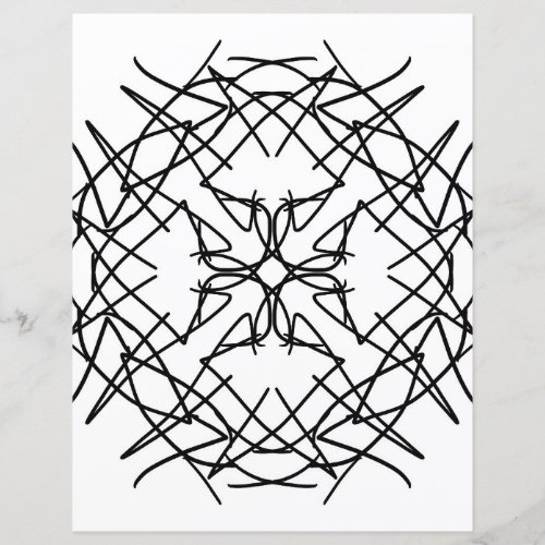 Tribal Thorns Crosshatch Mandala Coloring Page