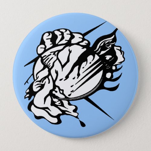 Tribal Thunder Cloud Tattoo Pinback Button