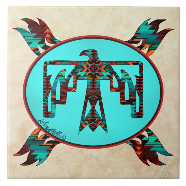 Tribal Thunderbird  Ceramic Tile (Front)