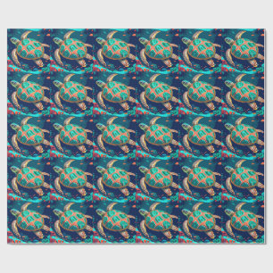 Tribal Tide Turtle Wrapping Paper