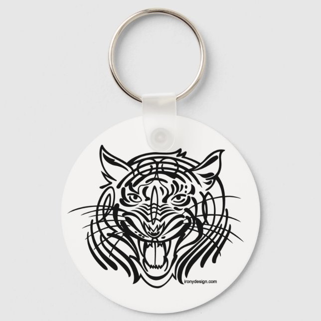 Tribal Tiger Keychain (Front)