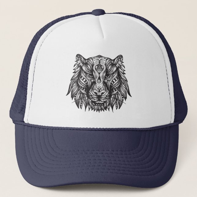 Tribal tiger trucker hat (Front)