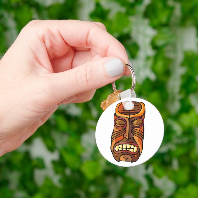 Tribal Tiki Mask Polynesian Style Keychain (Creator Uploaded)