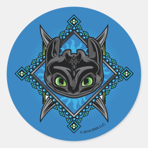 Tribal Toothless Emblem Classic Round Sticker