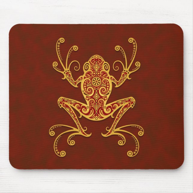 Tribal Tree Frog (golden red) Mouse Pad (Front)