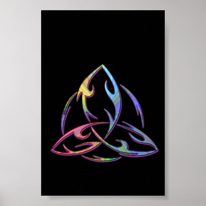 tribal triquetra symbol poster