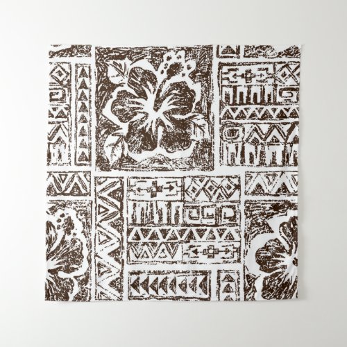 Tribal tropical art pattern of indigenous Hawaiian Tapestry