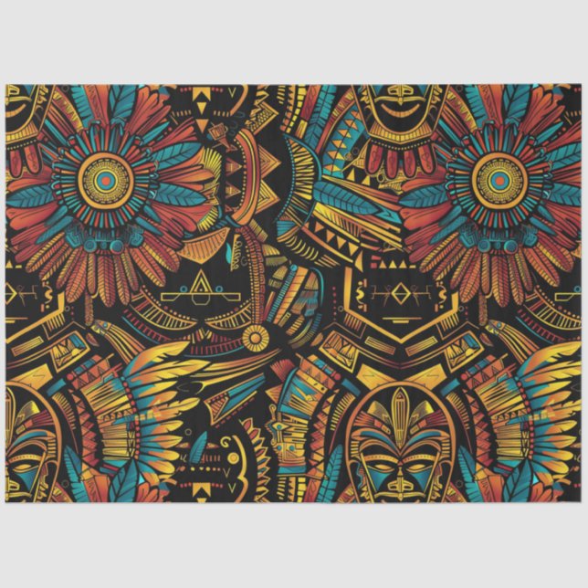 Tribal Turquoise "Aztec Dream" Gift Tissue Paper (Front)