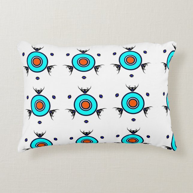 Tribal Turquoise Pattern Accent Pillow (Front)