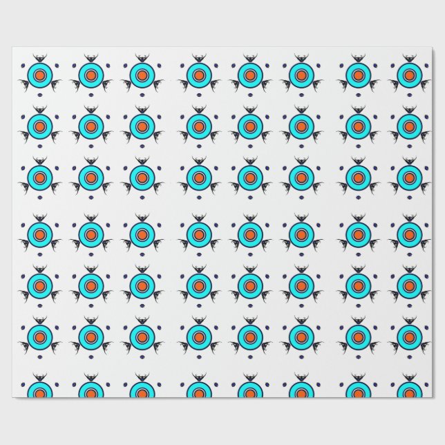 Tribal Turquoise Pattern Wrapping Paper (Flat)